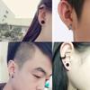 1Pc Fashion Men's Titanium Steel Clip No Piercing Hoop Earring Cross Jewelry