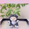 Cartoon Cuddly Lucifer Cat Plush Keychain Fun Gray Pink Brown Bag Charm Pendant