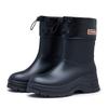 New retro medium tube rain shoes women's waterproof and non-slip water boots, rubber shoes, thick-soled bundle rain boots and velvet water shoes