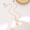 Korean Simple Cat's Eye Four-Leaf Titanium Steel Necklace: Fashionable Light Luxury Clavicle Jewelry for Women.