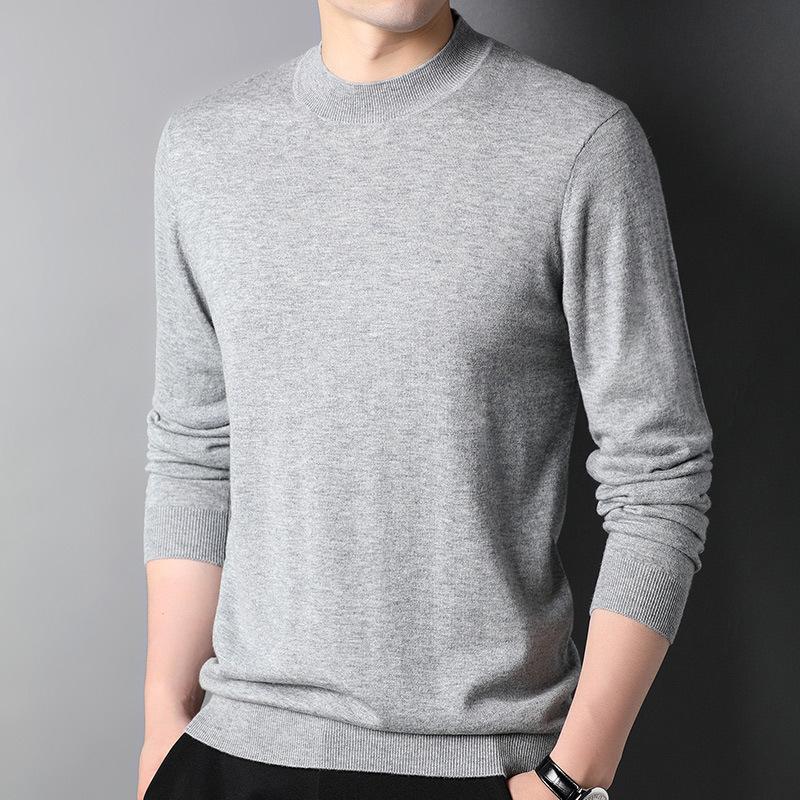 Halbrollkragenpullover für Herren aus 100 % reiner Wolle – Herbst-/Winterkollektion 2024