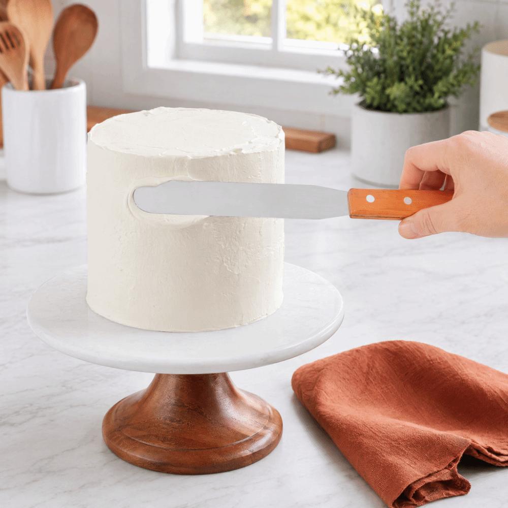Stainless Steel Cake Icing Spatula Wood Handle Cake Scraper Spatula  Cake Decorating M