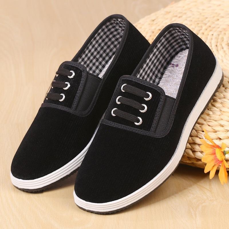 Spring and autumn couple cloth shoes velvet black cloth shoes soft sole wear-resistant work shoes versatile elastic mouth cloth shoes