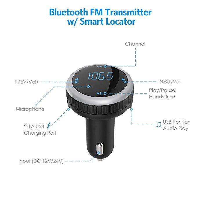 Multifunction Handsfree Wireless Bluetooth FM Transmitter Car Kit Mp3 Player + USB Charger
