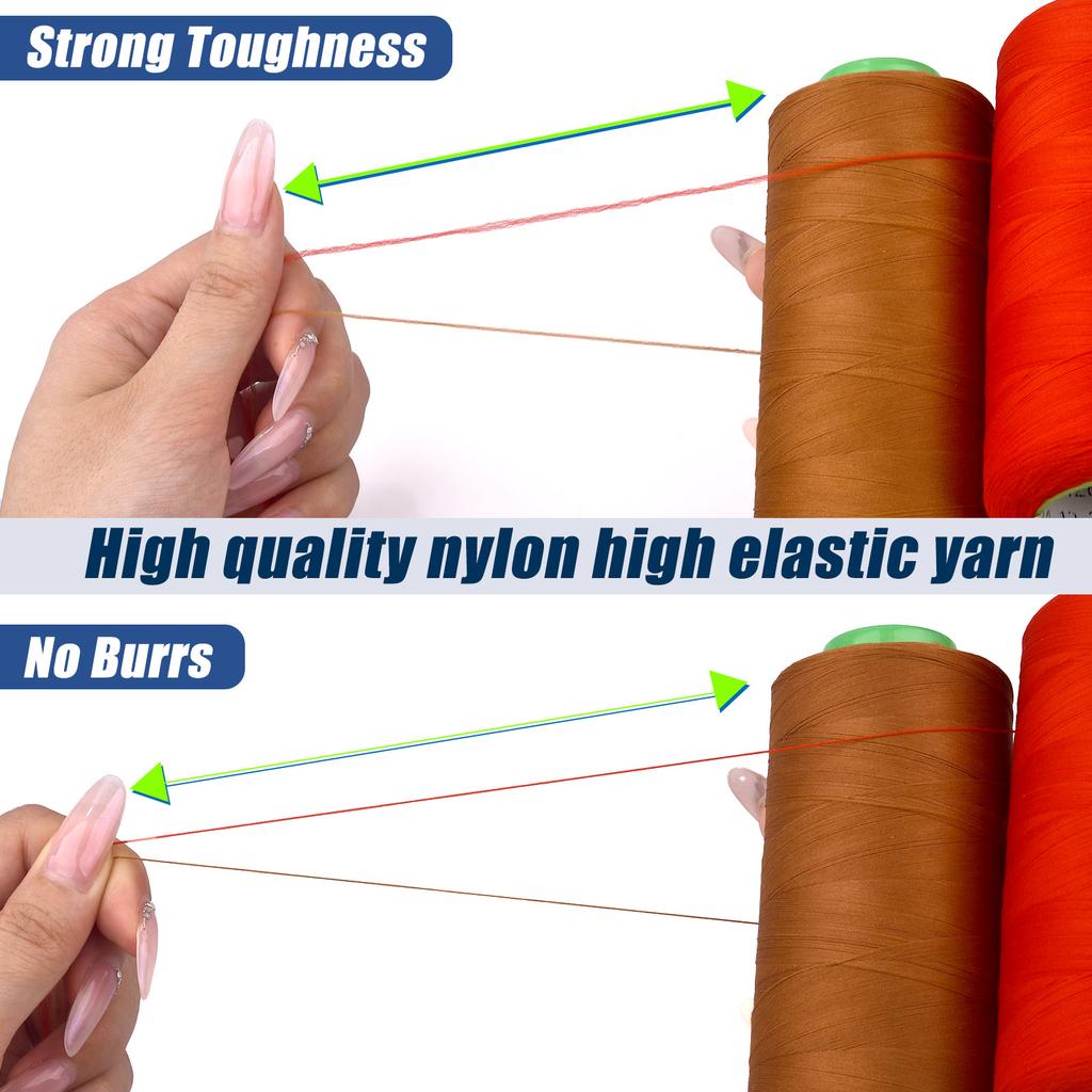 3000 Yards elastisches 100D-Nähgarn für Yoga-Kleidung, Unterwäsche, Sportbekleidung, Socken, Nähwerkzeuge und Zubehör aus elastischem Stoff