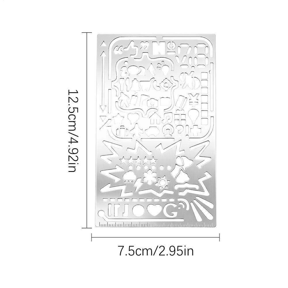 Cat-themed Hollow ruler for journals Planner Stencils Hollow Journaling Supplies Portable Scrapbook Templates metal cutout ruler