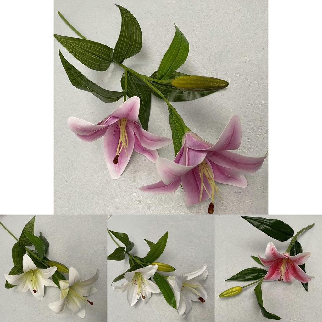 Realistic 3d Cloth Artificial Lilies Fake Flowers For Wedding Decor Home Staging Photography Props
