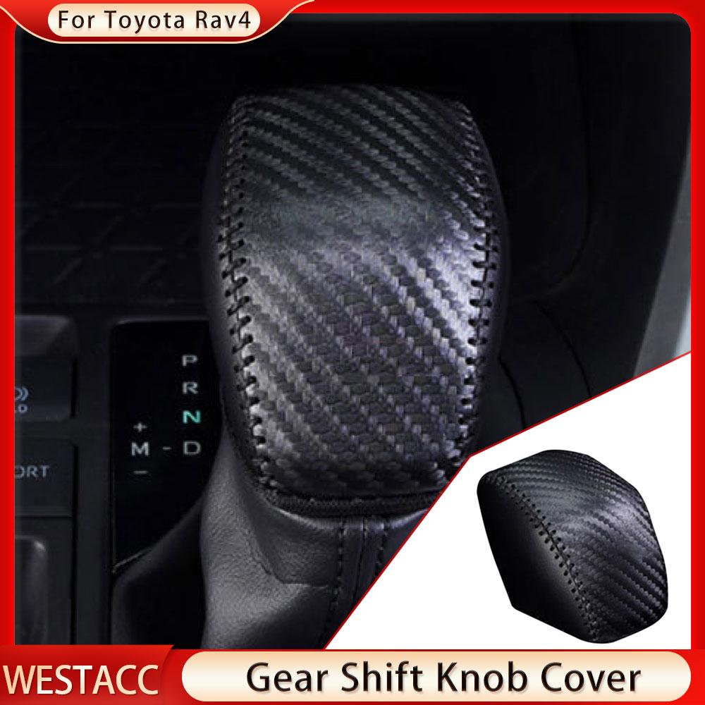 Echtes Leder Auto Getriebe Kopf Schaltknauf Abdeckung Fall für Toyota Rav4 RAV 4 Getriebe Halsbänder Innen