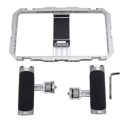 Kit de Rig de Video para Smartphone Aleación de Aluminio Mango de Silicona Antivibración Jaula de Teléfono Portátil con 14 pulg