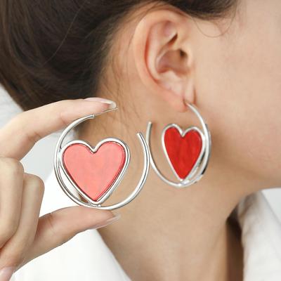 Simple and High Korean Style Trendy Exquisite C-Ring Love Shape Earrings