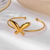 Fashion Accessories Stainless Steel Gold Plated Butterfly Opening Bracelet Women's Fashion Versatile Bracelet Accessories