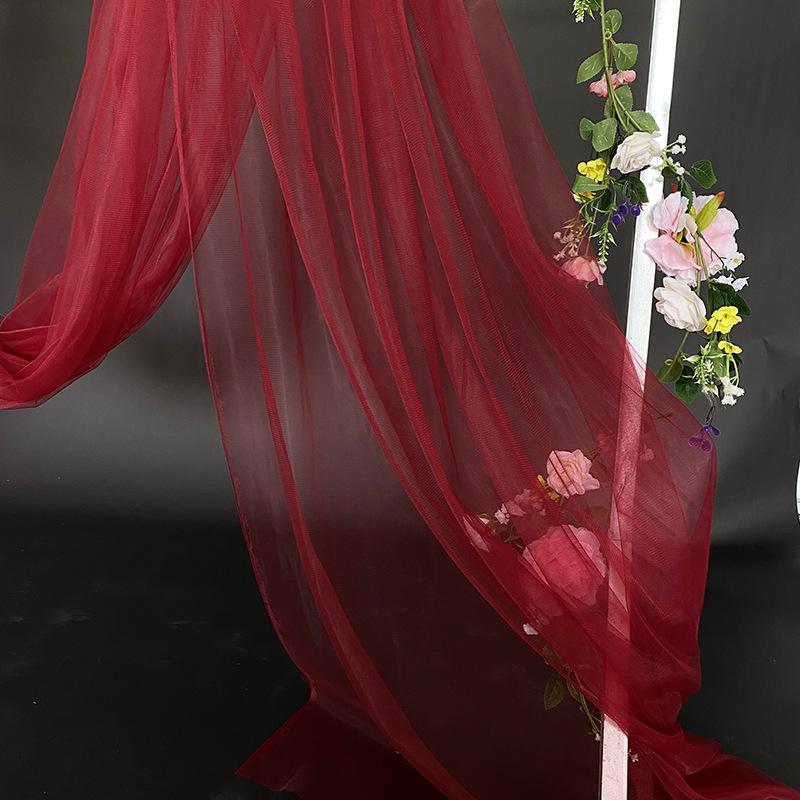 White Gauze Wedding Arch & Ceiling Drape – Chinese Style Outdoor Photo Backdrop