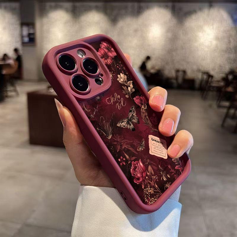 Vintage Botanical Butterfly & Floral Phone Case for iPhone 17 16 15 14 13 12 11 Pro Max XS XR 7 8 Plus SE2 16E 17 Air Soft Cover