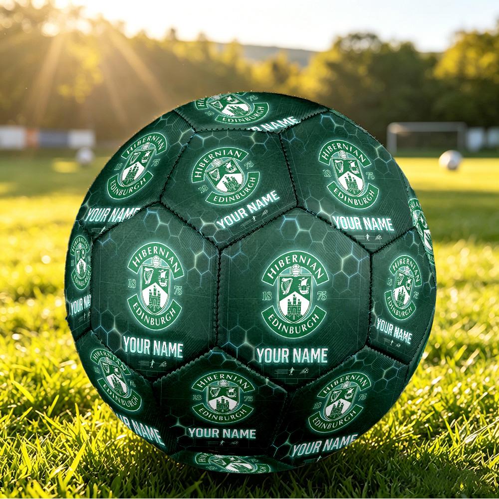 Personalized Size 5 Football Hibernian FC Pattern Outdoor Game Sports Ball Gift