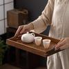 Handmade Natural Walnut Wood Tray Multi Purpose Serving Organizer Decorative Gift for Home Kitchen Cafe Office Storage
