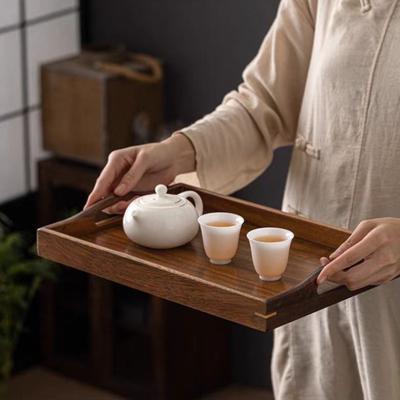 Handmade Natural Walnut Wood Tray Multi Purpose Serving Organizer Decorative Gift for Home Kitchen Cafe Office Storage