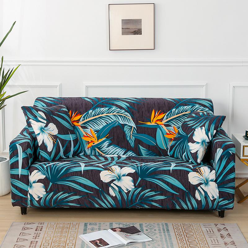Floral Printed Elastic Sofa Cover for Living Room Chair Cover Protector Purchase Two Separate Covers to Your Whole L-shaped Sofa