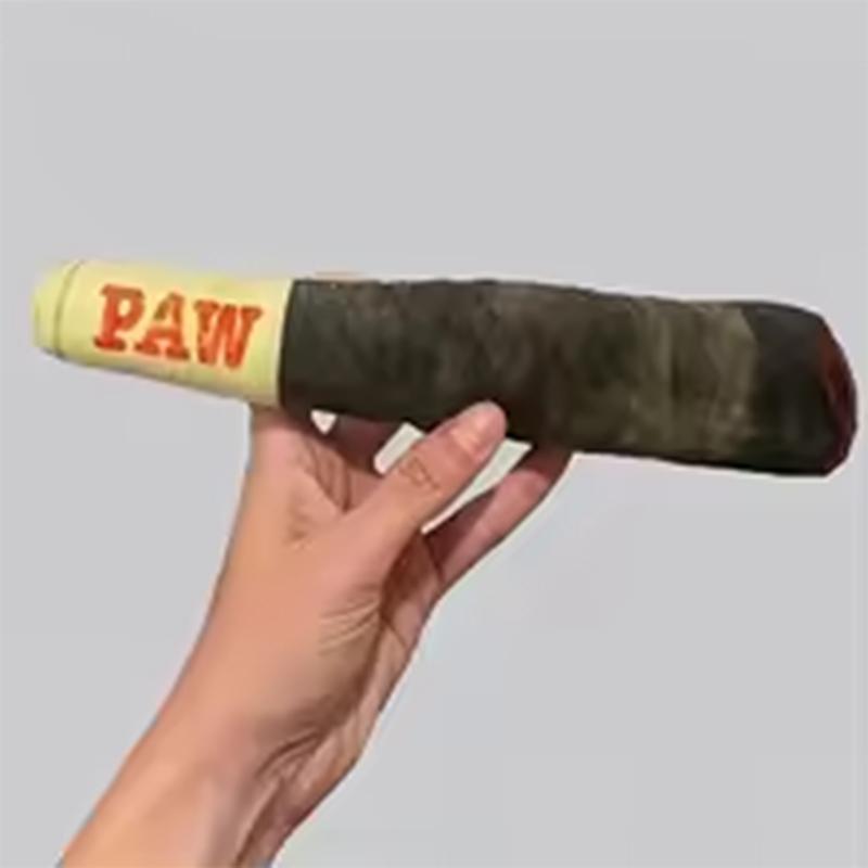 Zábavné interaktivní hračky pro psy Design doutníku Plyšové pískací hračky pro mazlíčky Broušení zubů Kreativní žvýkací Cool plyšové dárky k narozeninám psa