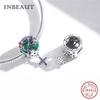 Real 925 Sterling Silver Violet And Bird Charm Pendant Fit Brand Bracelet Animal Beads Delicate Jewelry For Women