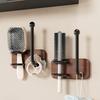 No Drilling Hair Brush Organizer Wall Mounted Hair Rings Hanger Bathroom Storage Rack  Hair Tie