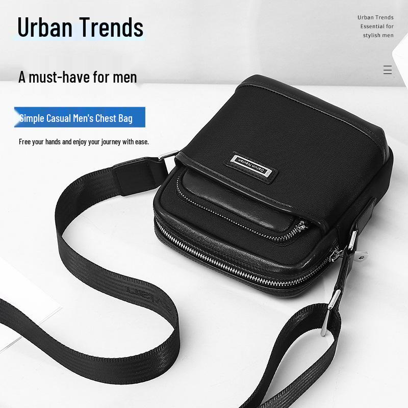 Men's Genuine Leather Single Shoulder Crossbody Bag - Mini Cowhide Casual Backpack