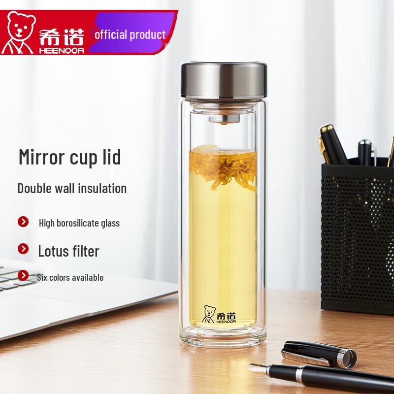 Xinuo Double-Layer Heat-Insulated Glass Tea Cup