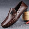 Fashion Italian Non Slip Soft Soled Flat Casual Shoes Commuting Wear-resistant Men's Driving Shoes Business Men's Leather Casual Shoes