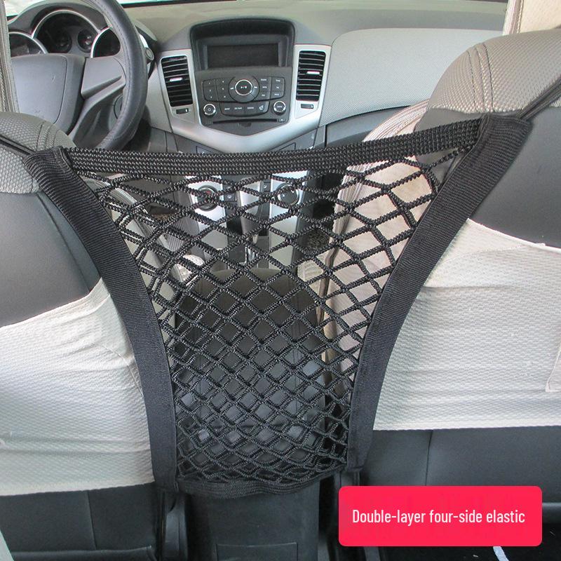 Car Seat Back Storage Net Organizer - Hanging Partition Bag for In-Car Use