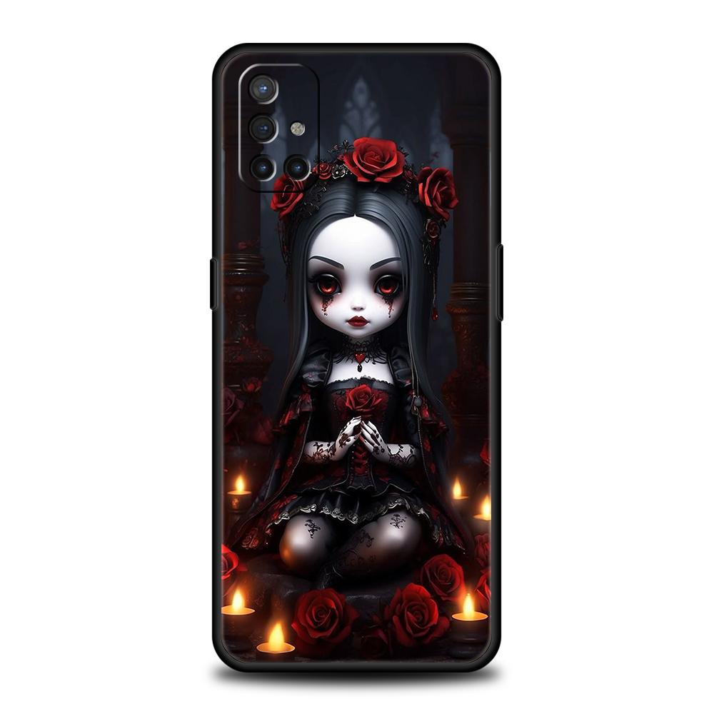 

Phone Case For Oneplus 13R 12R 13 12 10T 10R Nord N100 N200 N10 10 9 9R 9RT CE 2 Z Pro Soft TPU Dark Cute Girl Doll Art Creative OnePlus 13R