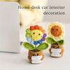 1 Stück [Vollständig gehäkelter Sonnenblumen-Simulations-Blumentopf] Handgehäkelter Blumentopf + Regenbogen-Smiley-Sonnenblumen-Simulation Gehäkelte Blume