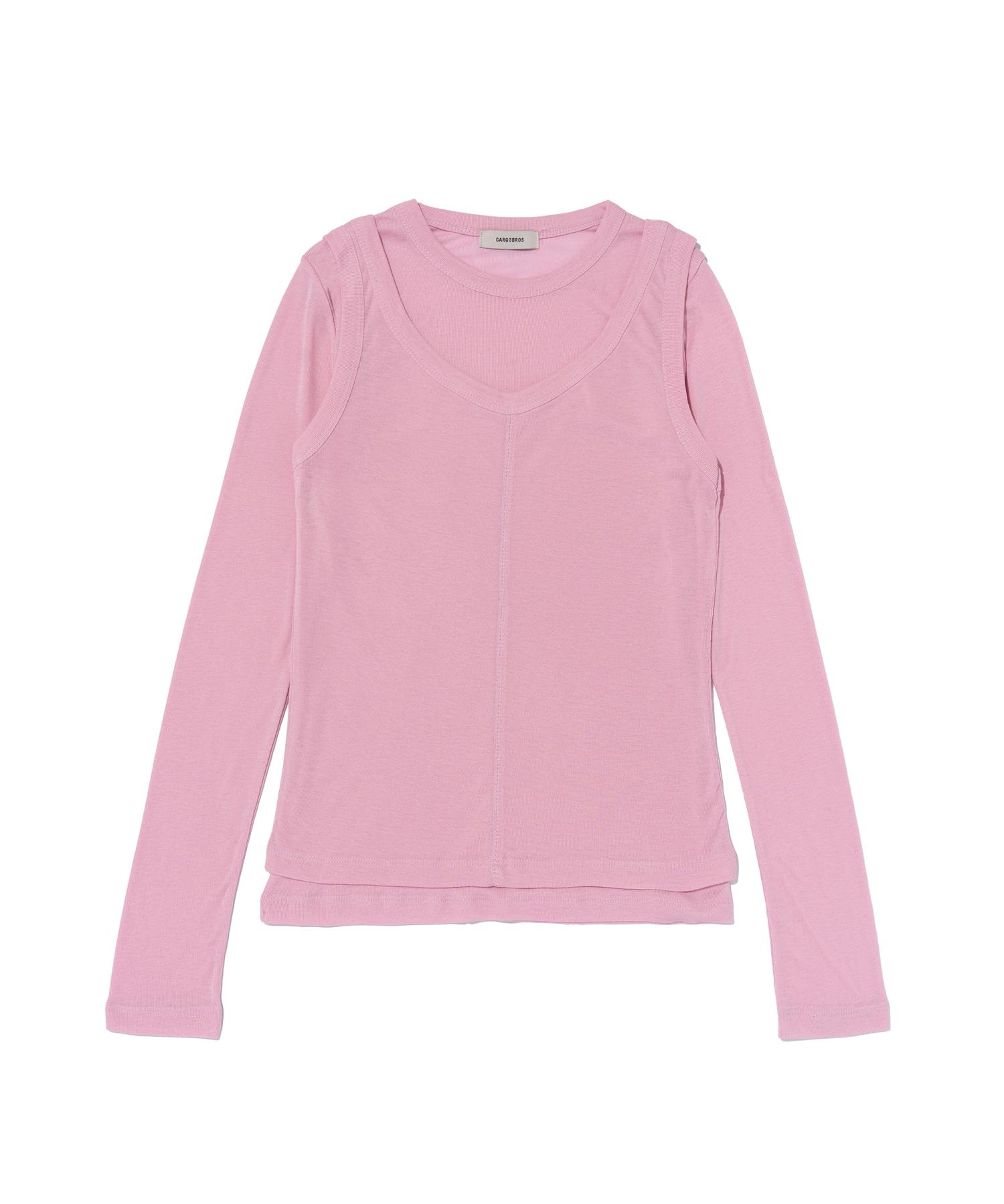 Cargo Bros For Woman Layered Set Round T-Shirt (Pink) Free
