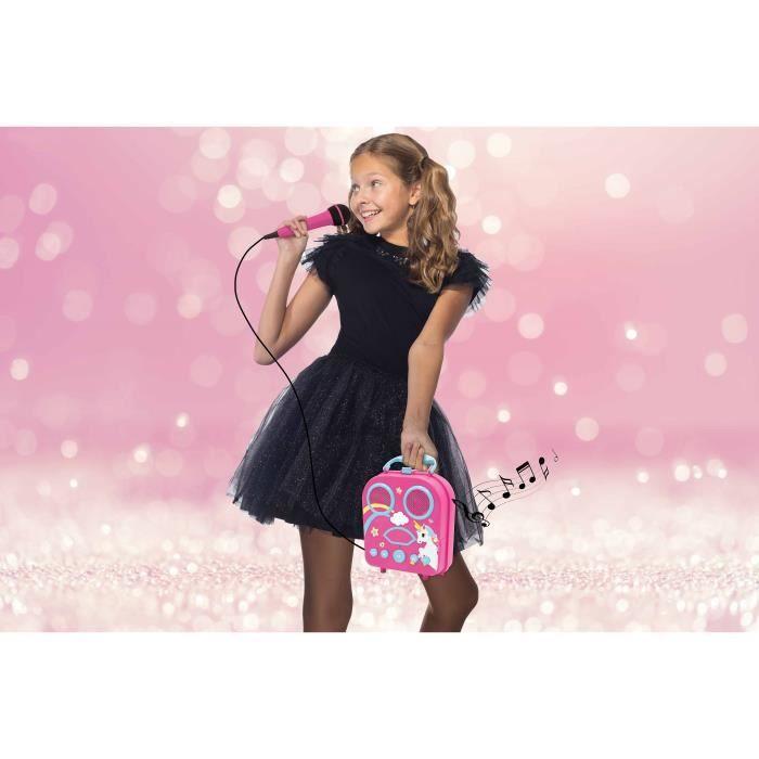 Enceinte licorne portable sans fil avec micro - lexibook - bluetooth, aux-in, usb/tf - rose