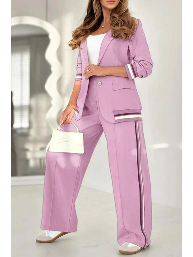 2025 Euro-American Ribbed Solid Color Fashion 2-Piece Set