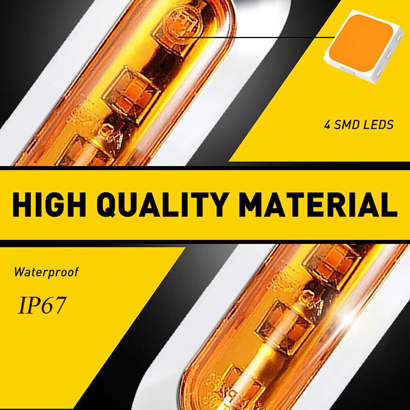 4PCS 12V-24V 4 SMD Led Side Marker Indicator Car Lights Front Rear for Trucks Cab RV Trailer Amber/Red/White/Green/Blue Back Up Lights 1