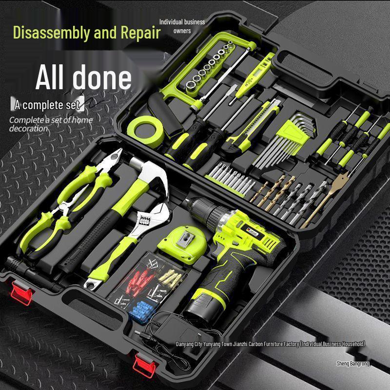 Toolbox Set: Electric Drill & Screwdriver Combo for Home Repair