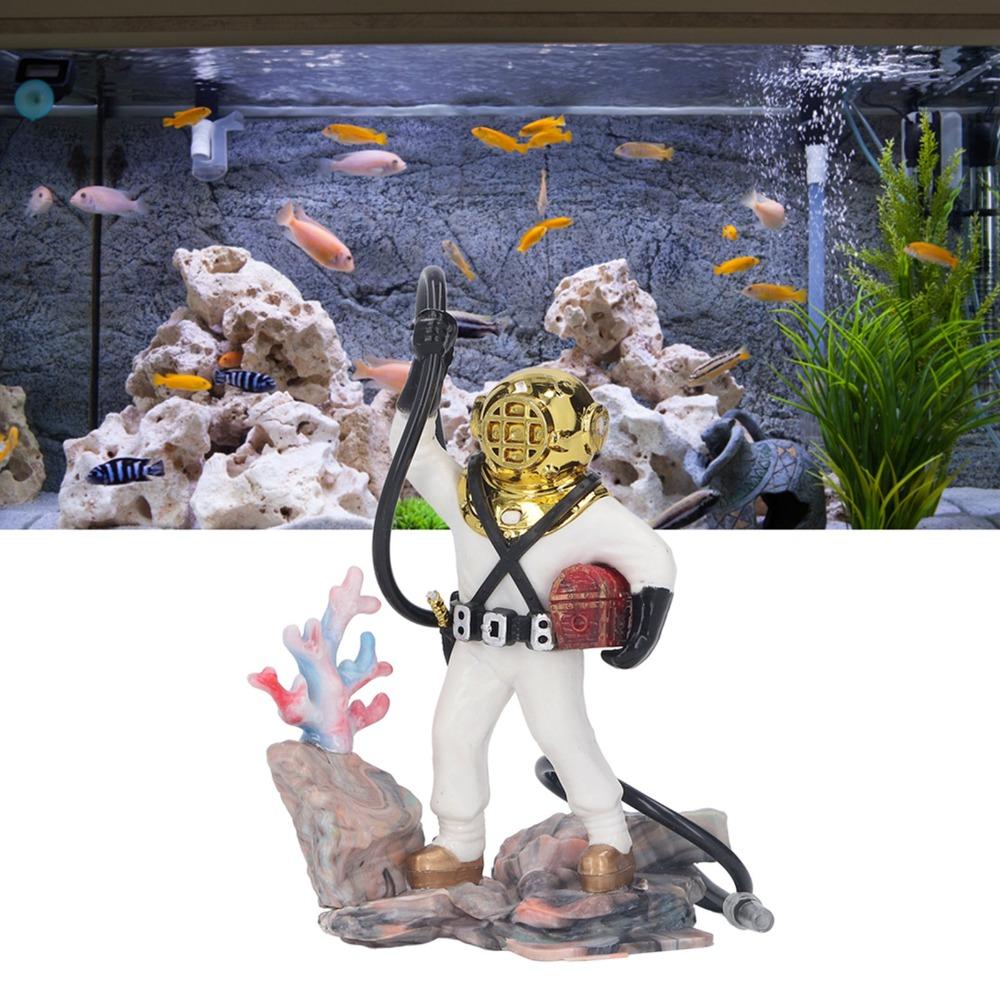 Exquisite Air Action Aerating Diver Decoration Deep Sea Style White/Red Fish Tank Ornament Hose Attachment Diver Movement Decor