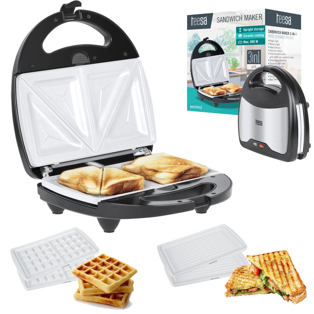 Teesa 800W appareil à sandwich grill à gaufres toast