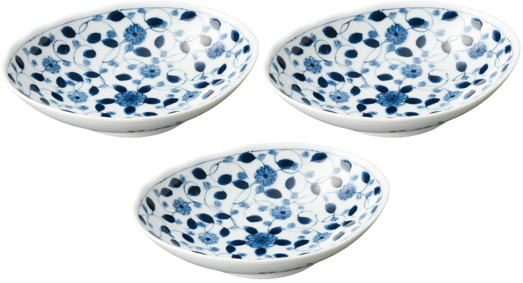

Set of 3 Chrysanthemum Arabesque Oval Deep Plates x 16 x Medium Bowls 6-inch [19.5 4cm]