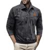 Men's Loose Casual Turn - Collar Button - Down Long - Sleeve Shirt With Ribbed Cuffs And Floral Pattern Top