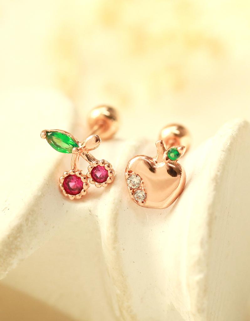 Minimalpiercing 14K Tropical Fruit Cubic Piercing Earrings