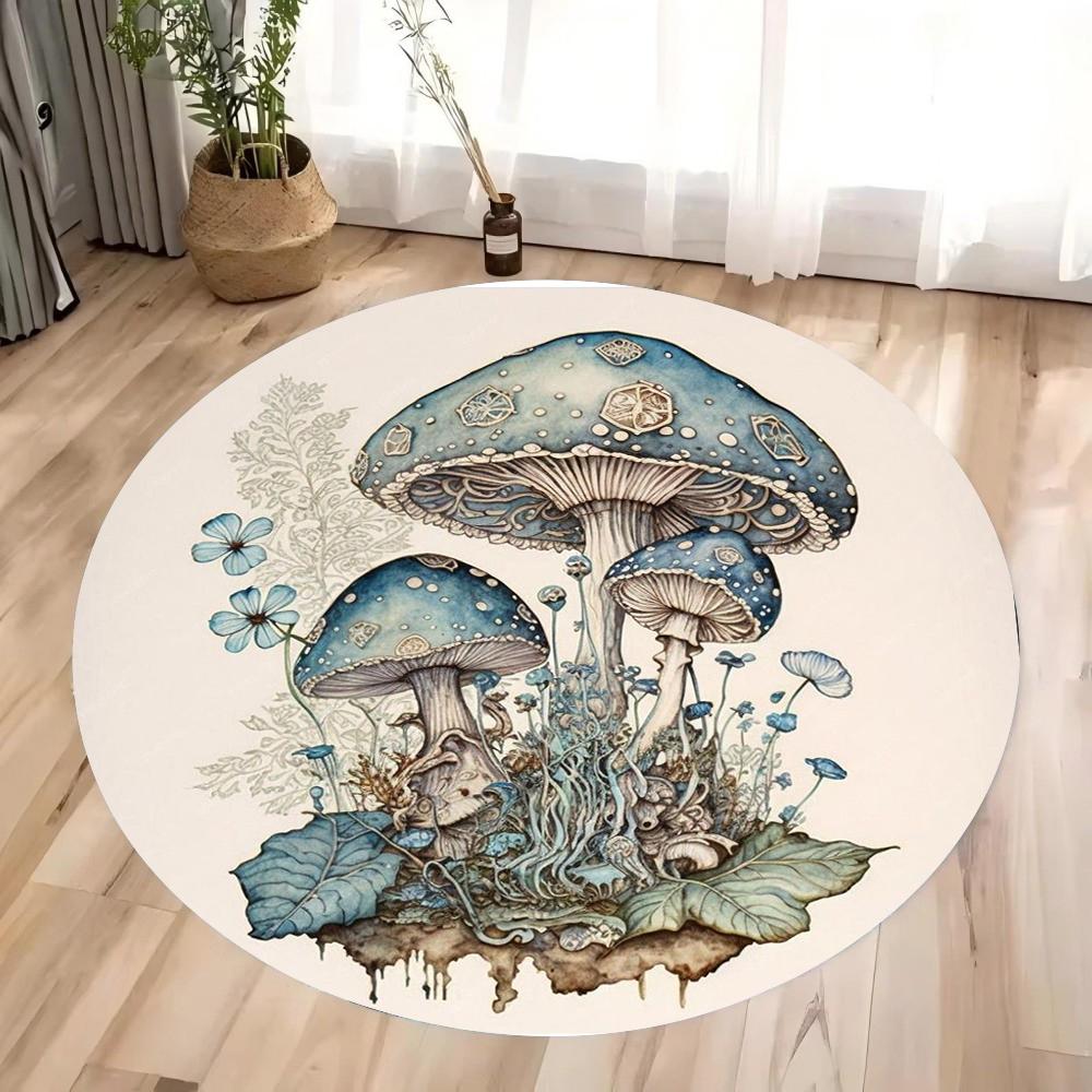 Enchanted Mushroom Kingdom Rug Colorful Round Forest Floor Mat Living Room Decor Bedroom Carpet Inspired By The Magical Forest