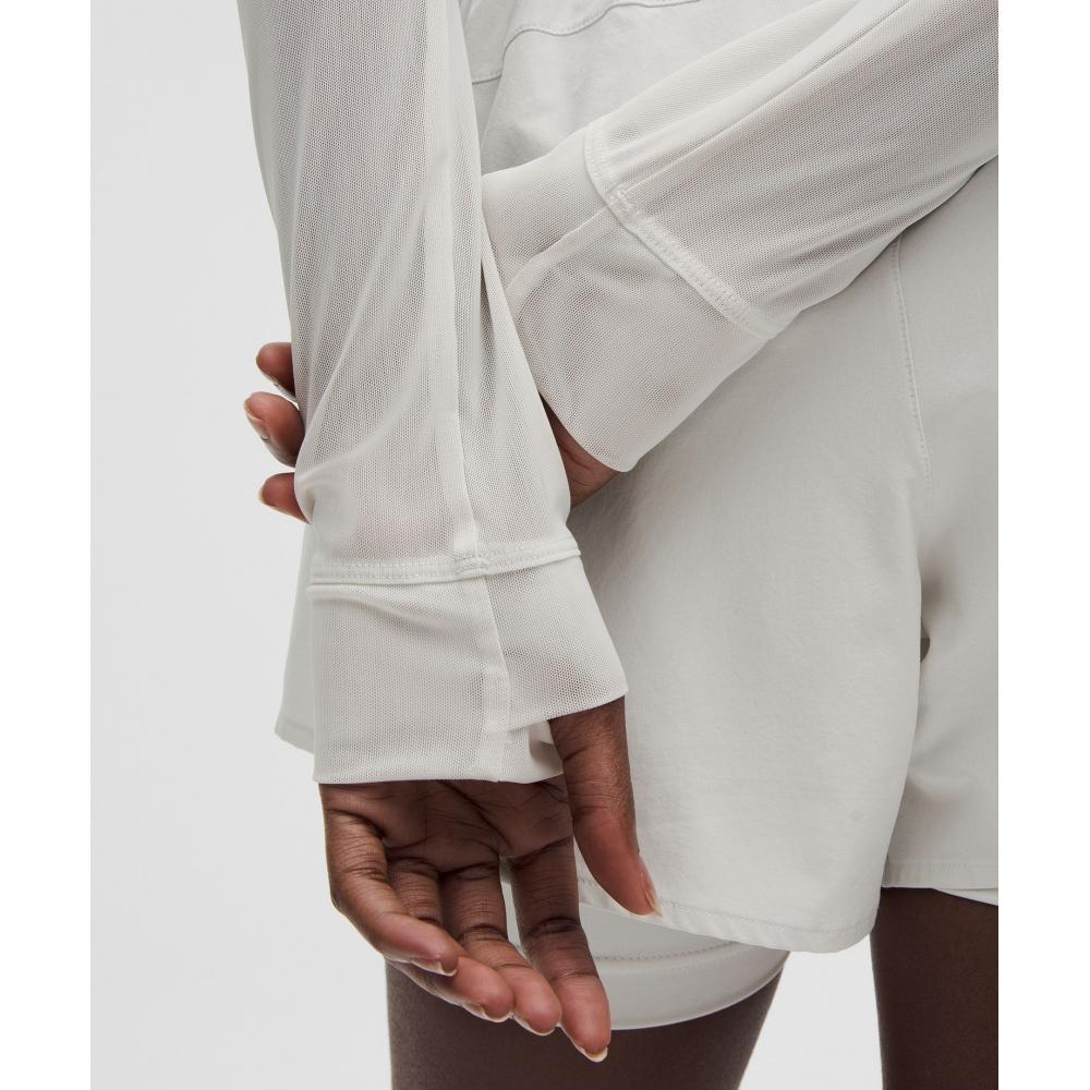Lululemon Mesh Cropped Long Sleeve Shirt  Slnsh Collection Light Vapor