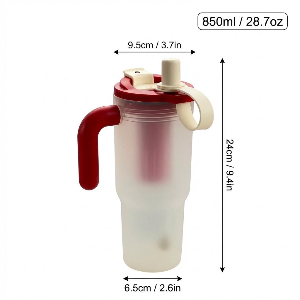 Transparent Plastic Water Bottle With Straw&Strainer Travel Sport Portable Drinking Bottle Large Capacity Heat-resistant Tumbler