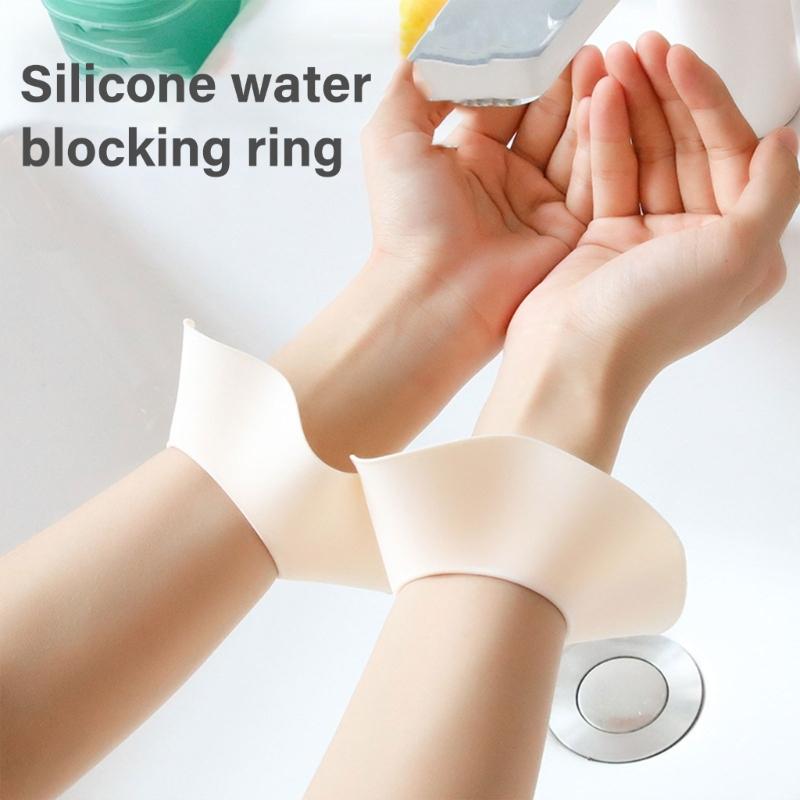 1pair Silicone Wristband Waterproofed Face Wash Wristbands Skincare Wrist Guards for Make up Shower