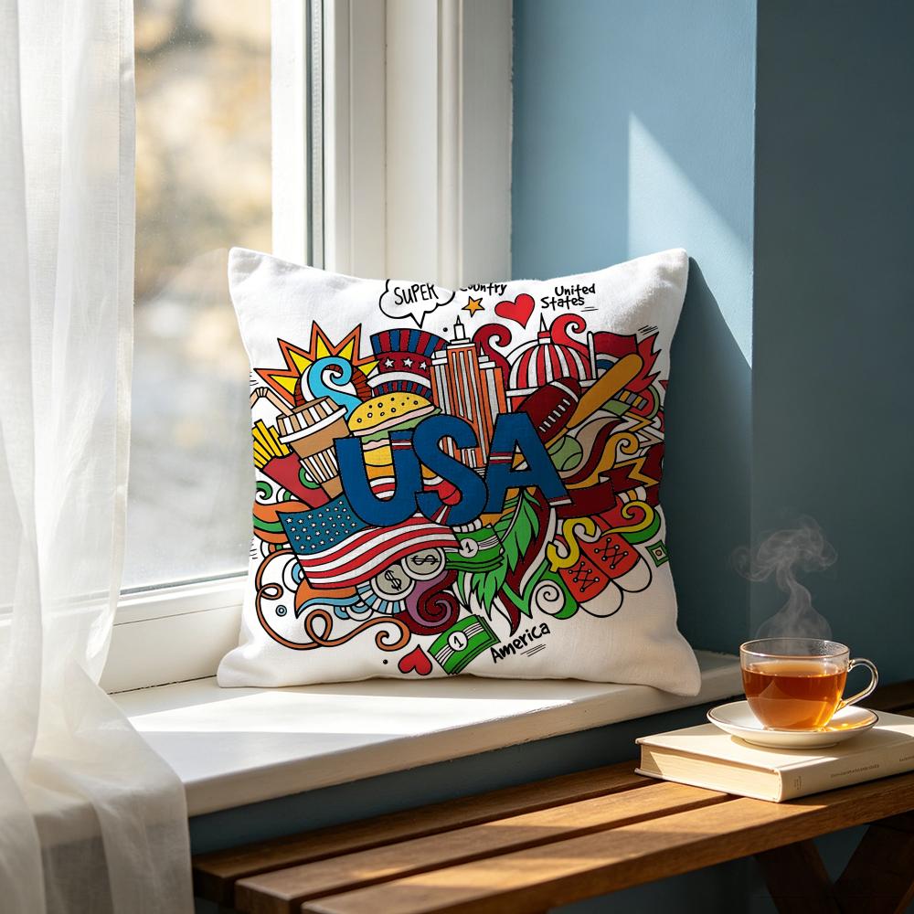 Art SSummer Fruit Bow Slogan Cushion Cover Cushion Cover Set Pcs x x x Pillowcase Decorative Sofa Home Decor