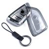 Slim Car Key Fob Case Cover Chain For BMW X1 X2 X3 X4 X5 X6 X7 118i 120i 220i 320i 330i 430i 530i 540i 740i Black Transparent