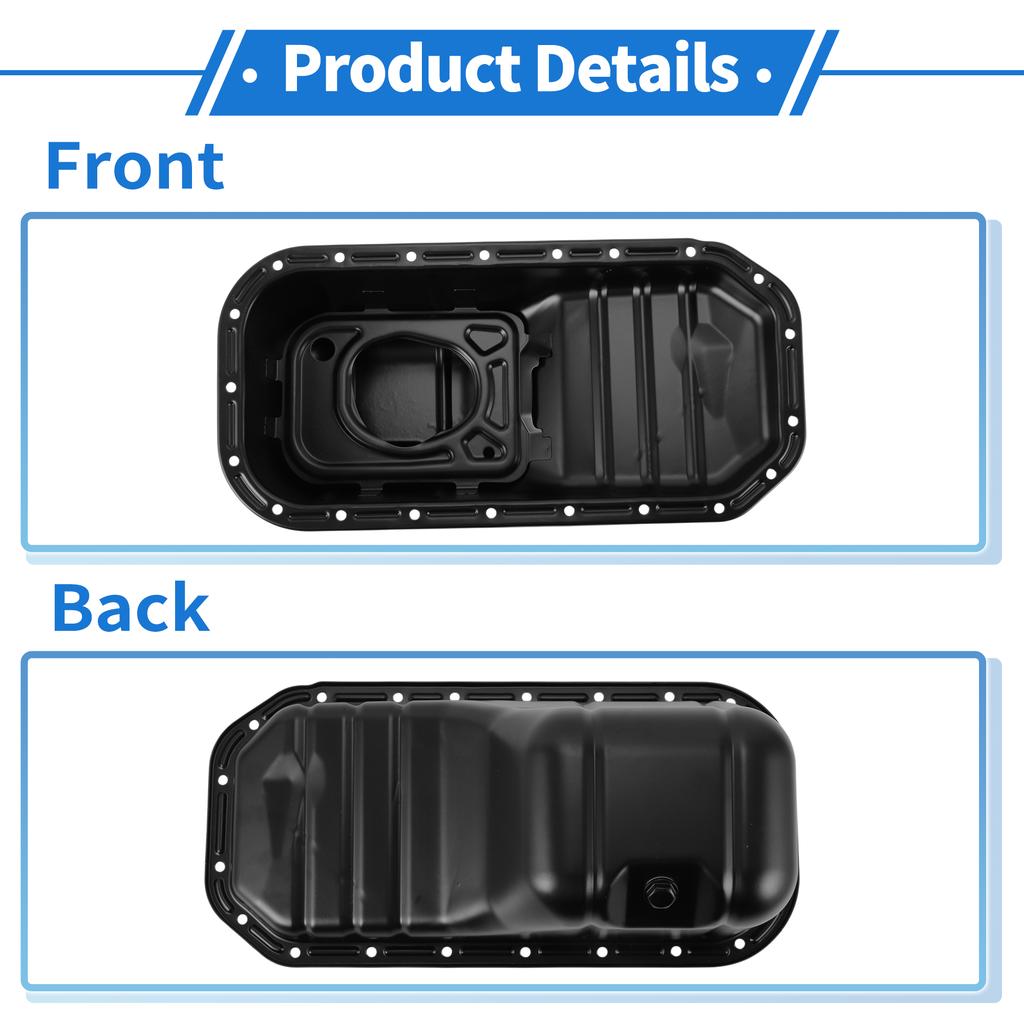 X Autohaux 1Pc No.1210115070 Engine Oil Pan for Toyota Corolla for FWD 1.6L L4 Steel Black
