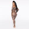 Leopard Print Women's Long-sleeved Bodysuit Bodysuit