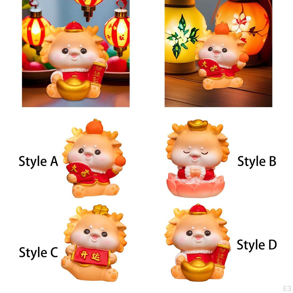 Chinese Year Cartoon Dragon Figure, Fengshui Statue, Decoration