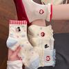 Cute Cartoon-style Children's Summer Light-weight Ankle-length Socks with Lace and Polka Dots, Without Bones, Made of Soft Cotton.